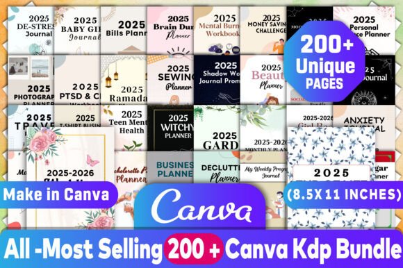 Download All-Most Selling 200 + Canva Kdp Bundle - Premium Bundle