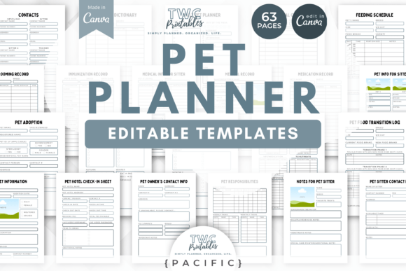 Download Pet Planner Canva Templates | PACIFIC - Premium Resources