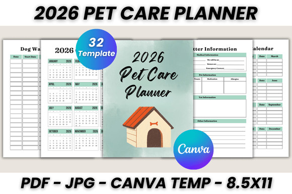 Download 2026 Pet Care Planner Canva Template - Premium Resources