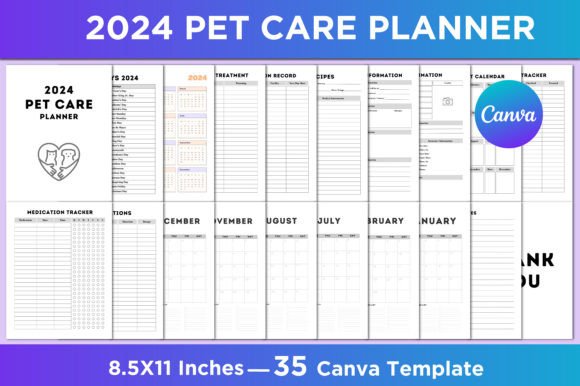Download 2024 Pet Care Planner Canva Interior - Premium Resources