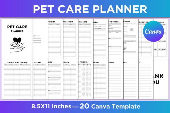 Download Editable Pet Care Planner Canva Interior - Premium Resources